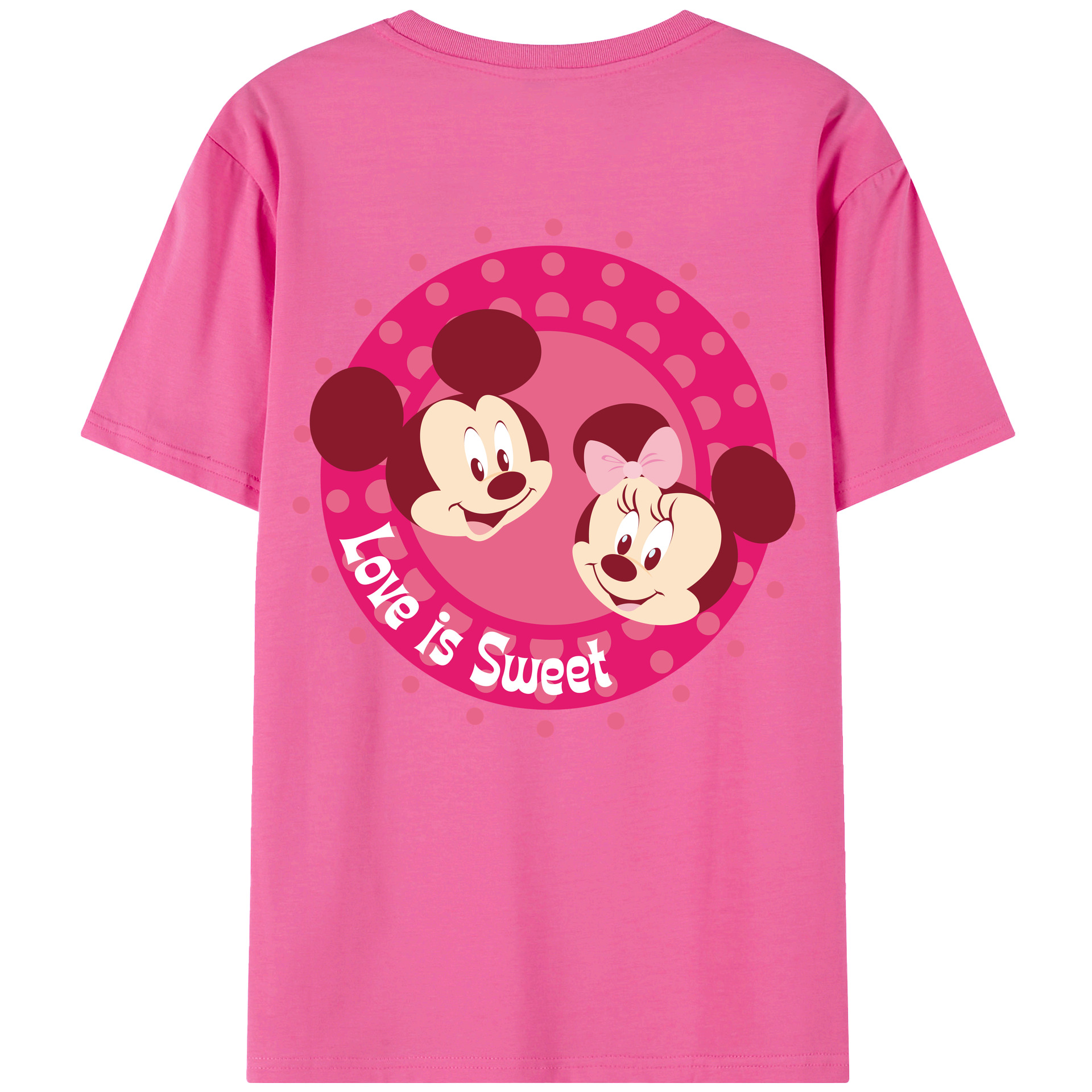 （画像用） ミッキーマウス Mickey Mouse レディース半袖Tシャツ(バックプリント)